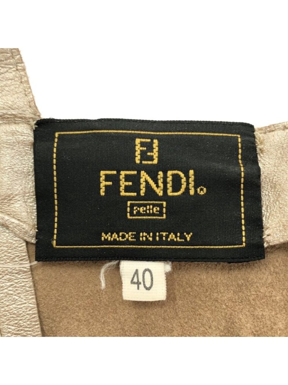 Fendi Vintage Leather Dress Beige 40 - Picture 3 of 5